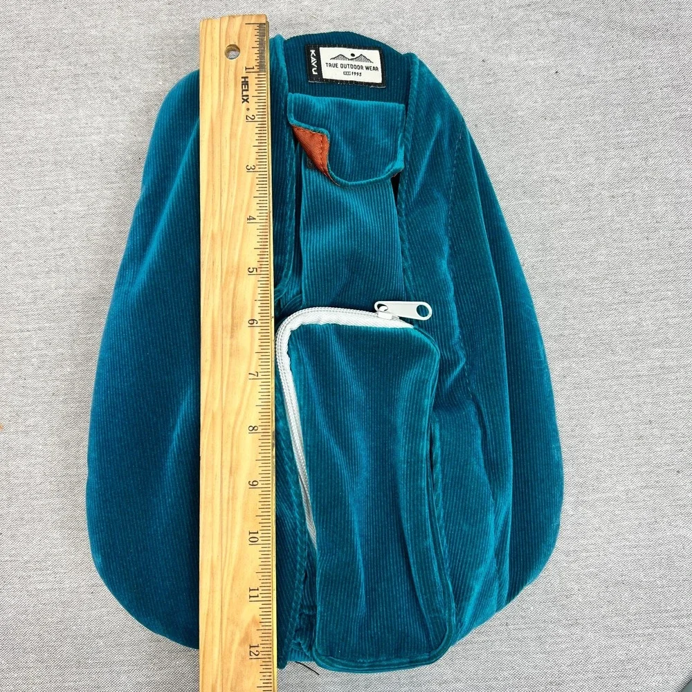 KAVU Original Rope Cordouroy Sling Pack w/ Adjustable Shoulder Strap Artic Teal